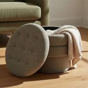 Kepler Round Storage Ottoman - perfect footrests with style | Image 5 | InSTYLE Home & Rugs