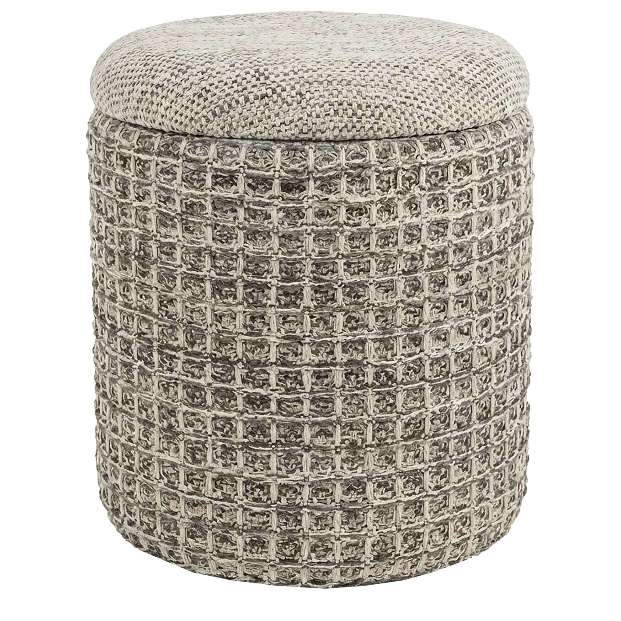 Indigo Round Storage Ottoman - comfortable ottomans for any room | Image 1 | InSTYLE Home & Rugs