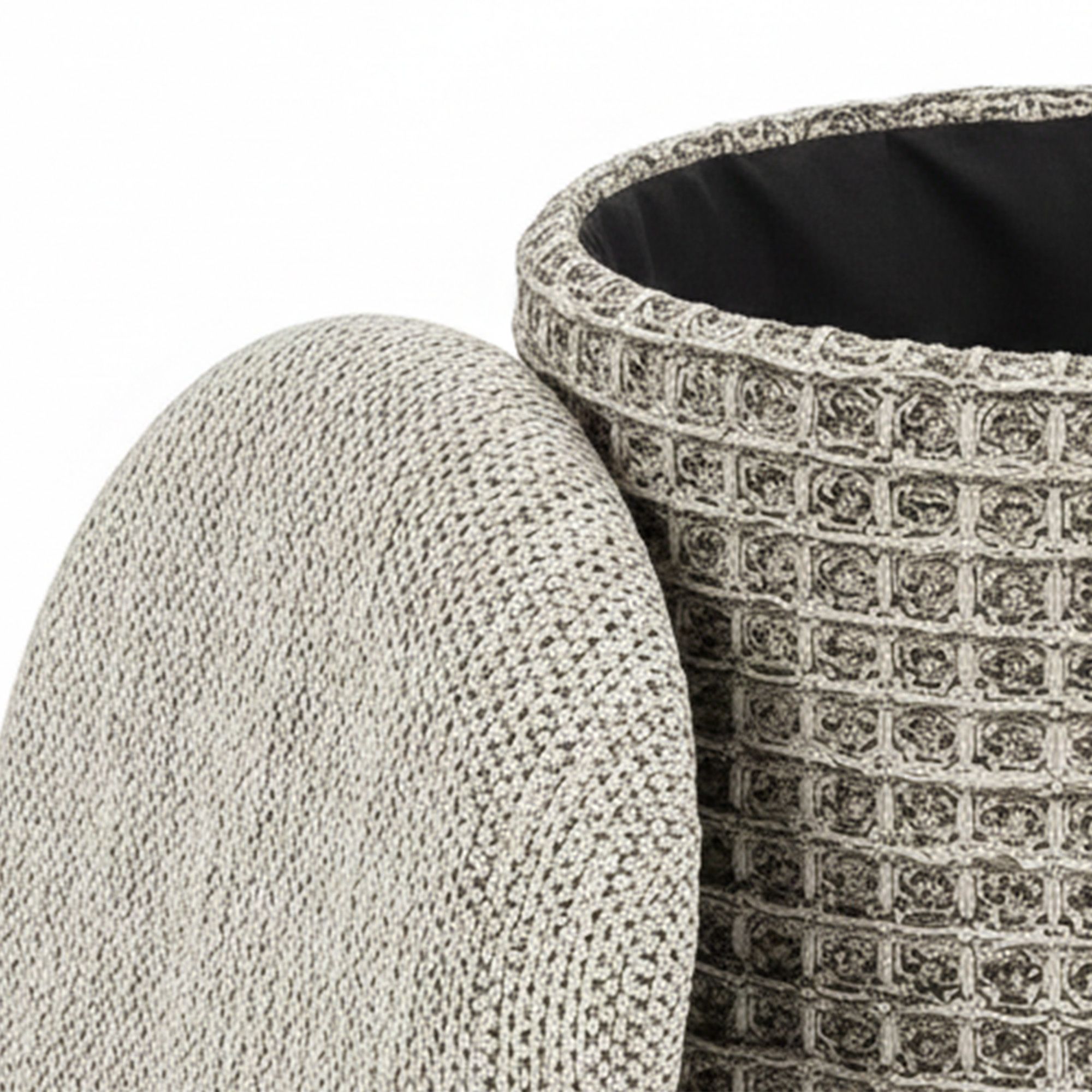 Indigo Round Storage Ottoman - comfortable ottomans for any room | Image 6 | InSTYLE Home & Rugs