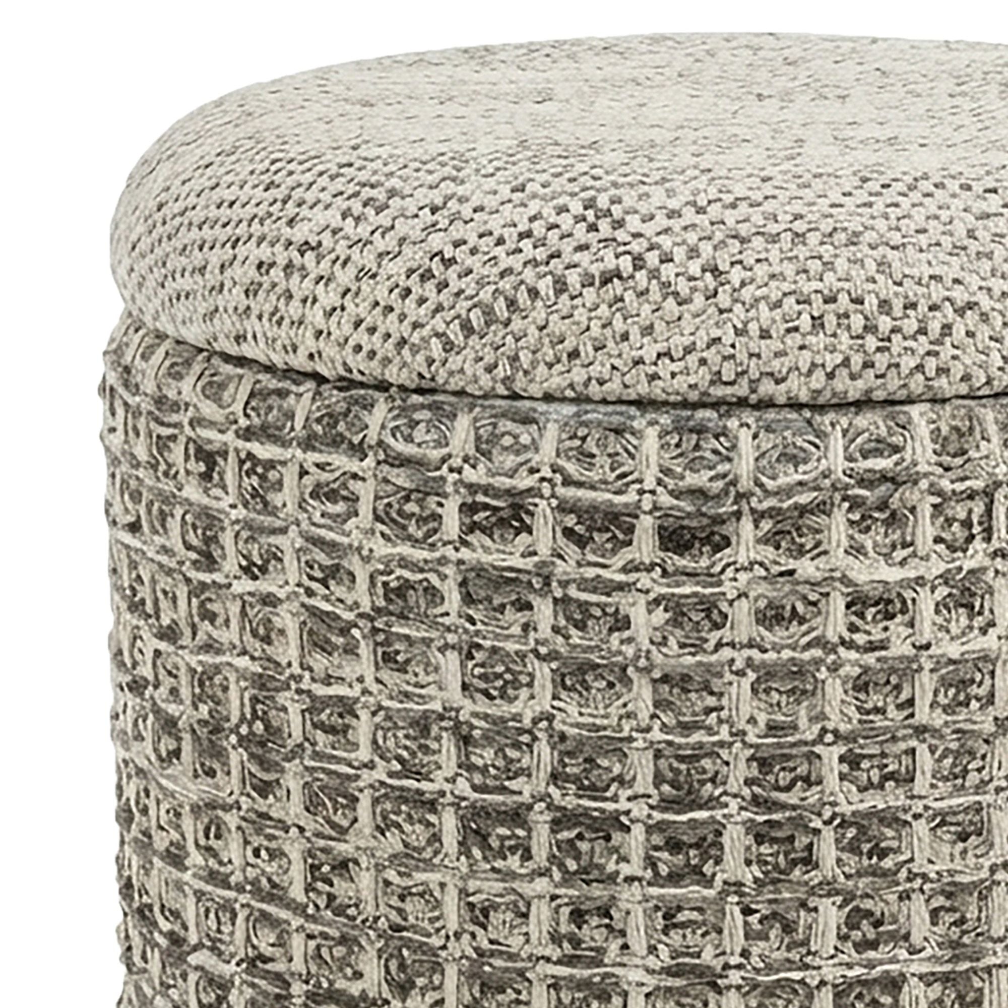 Indigo Round Storage Ottoman - comfortable ottomans for any room | Image 7 | InSTYLE Home & Rugs