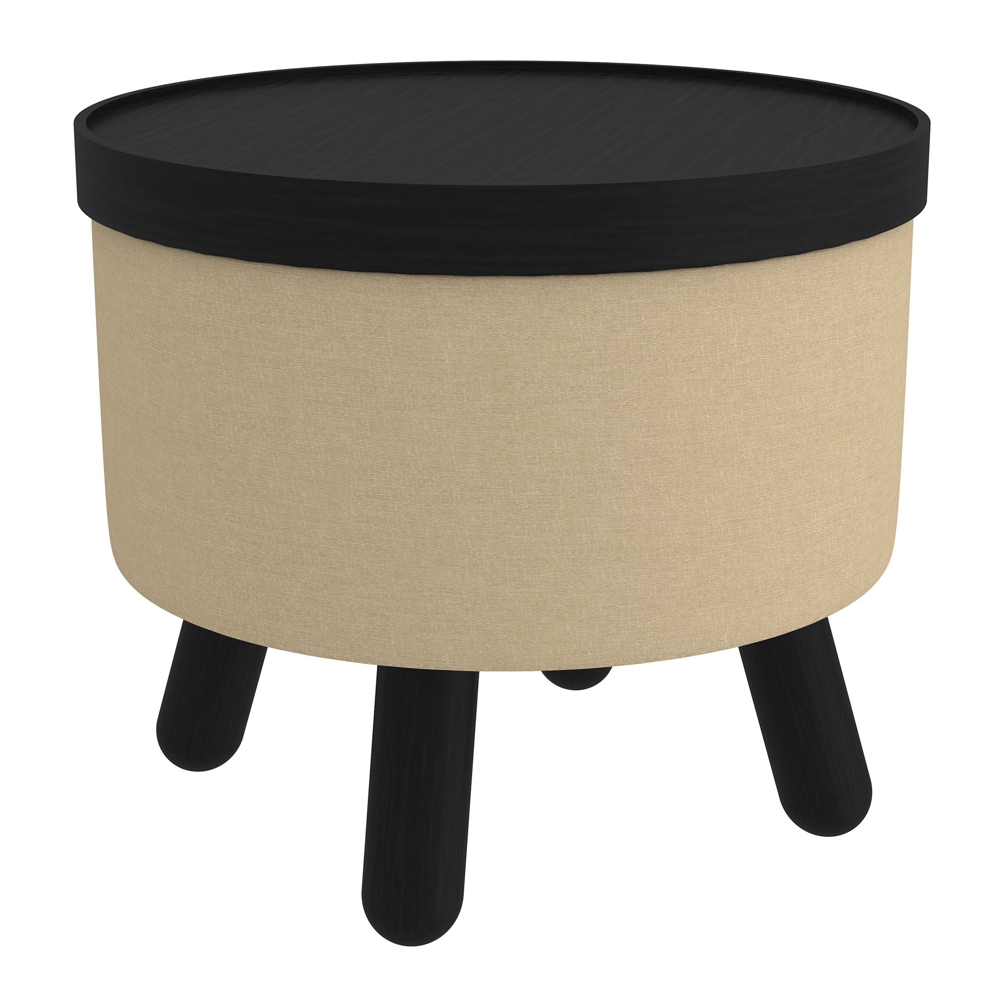 Betsy Round Storage Ottoman with Tray - perfect footrests with style | Image 1 | InSTYLE Home & Rugs