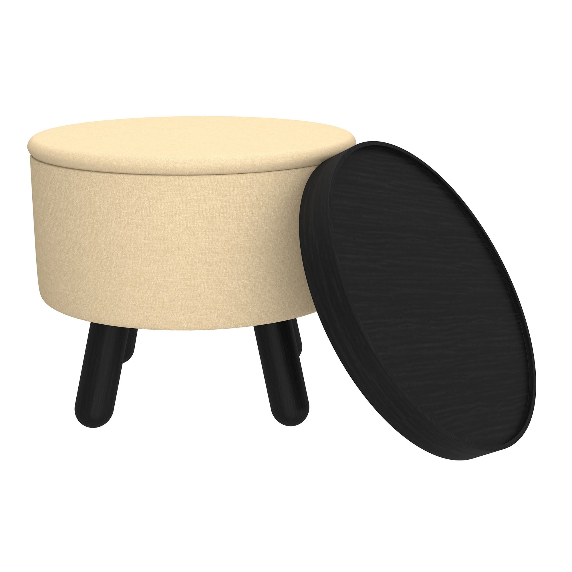 Betsy Round Storage Ottoman with Tray - perfect footrests with style | Image 5 | InSTYLE Home & Rugs