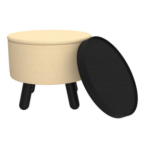 Betsy Round Storage Ottoman with Tray - perfect footrests with style | Image 5 | InSTYLE Home & Rugs