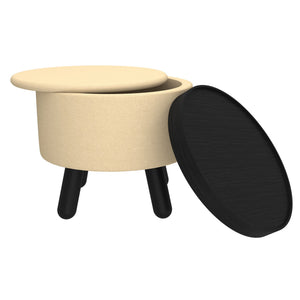 Betsy Round Storage Ottoman with Tray - perfect footrests with style | Image 6 | InSTYLE Home & Rugs