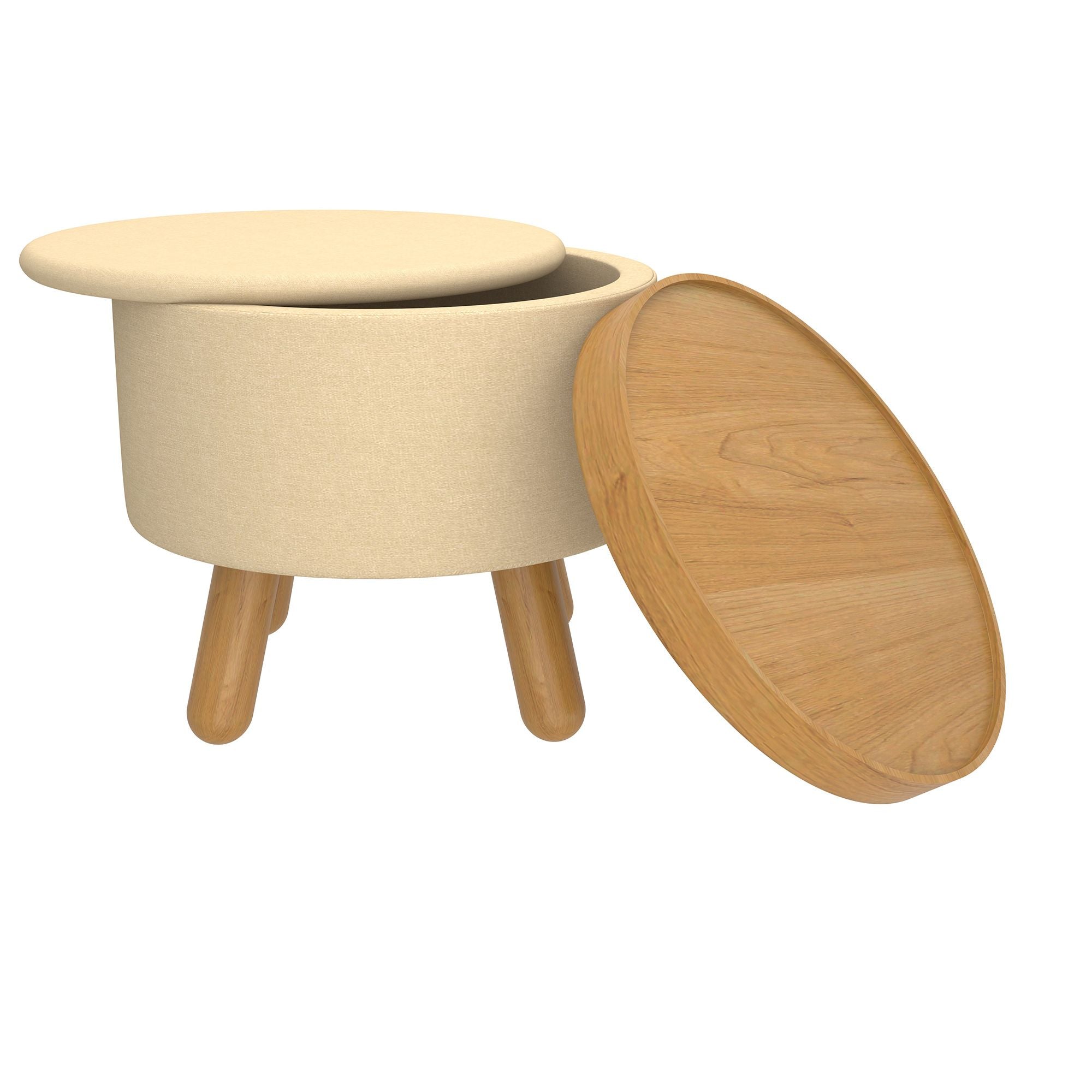 Betsy Round Storage Ottoman with Tray - perfect footrests with style | Image 13 | InSTYLE Home & Rugs