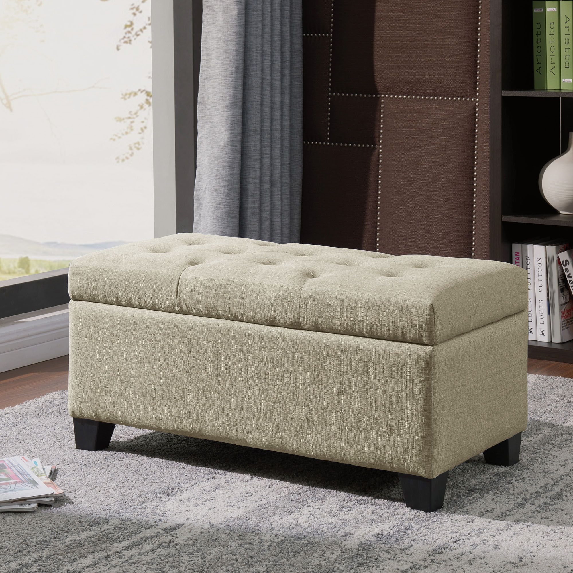 Harper Rectangular Storage Ottoman Bench - chic ottomans for living rooms | Image 3 | InSTYLE Home & Rugs