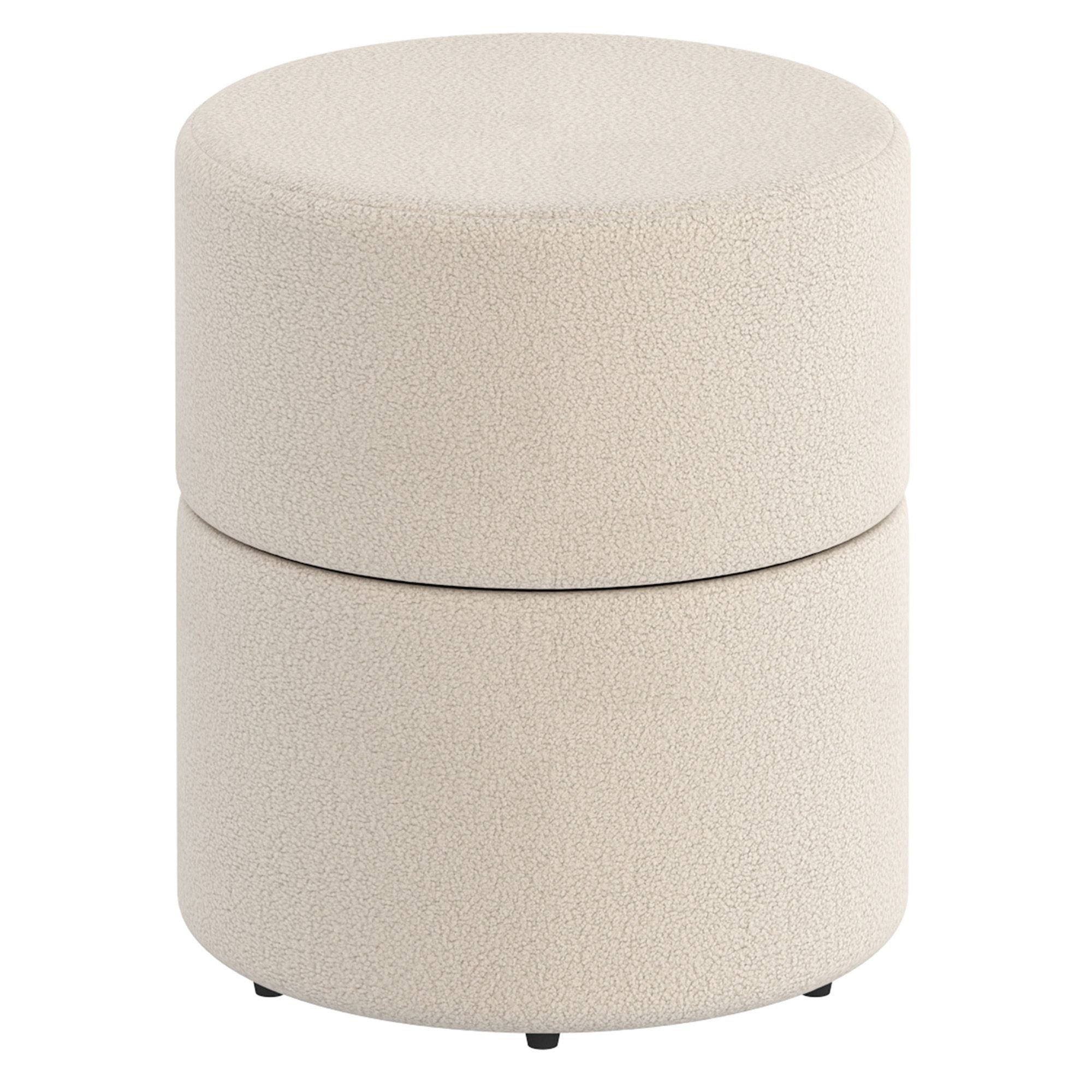 Novar Round Swivel Ottoman - chic ottomans for living rooms | Image 1 | InSTYLE Home & Rugs