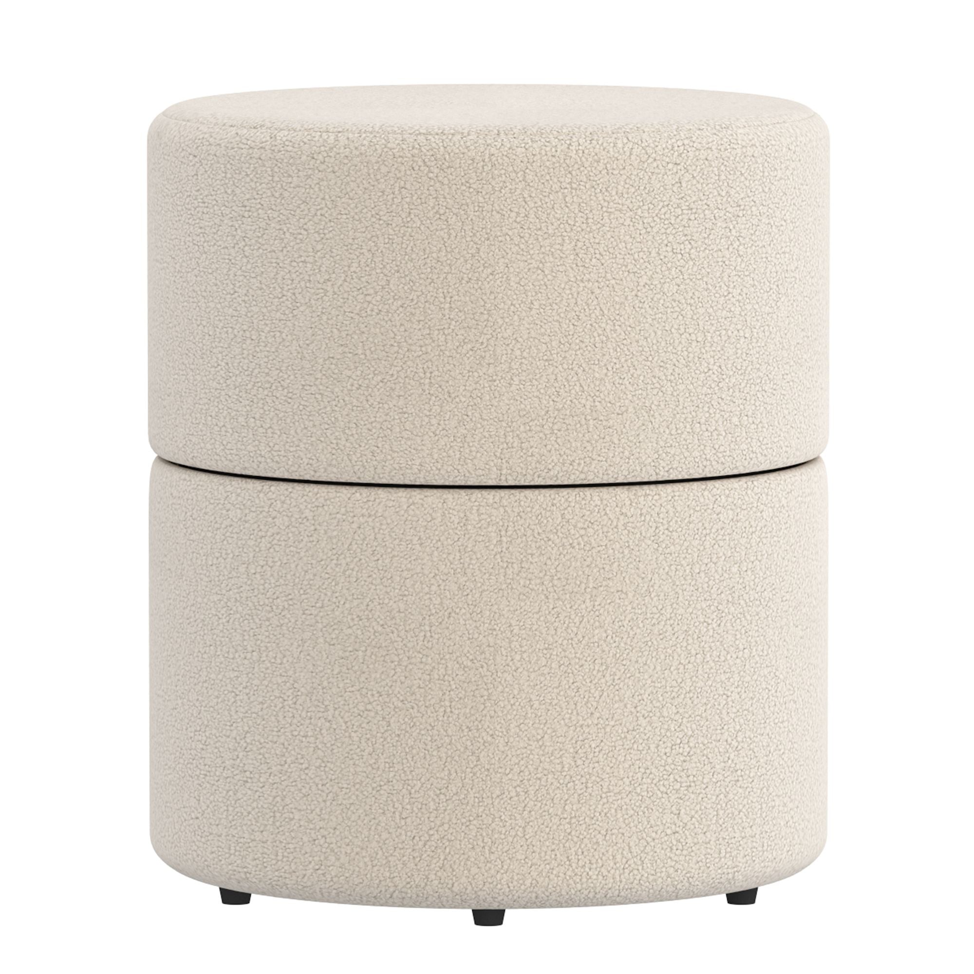Novar Round Swivel Ottoman - chic ottomans for living rooms | Image 4 | InSTYLE Home & Rugs