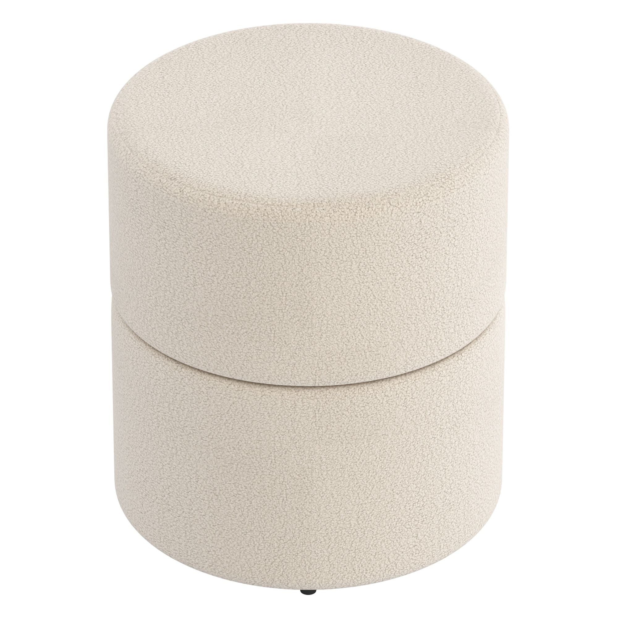 Novar Round Swivel Ottoman - chic ottomans for living rooms | Image 5 | InSTYLE Home & Rugs