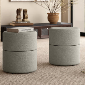 Novar Round Swivel Ottoman - chic ottomans for living rooms | Image 2 | InSTYLE Home & Rugs