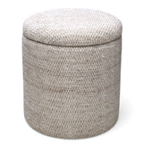Dalia Round Storage Ottoman - chic ottomans for living rooms | Image 1 | InSTYLE Home & Rugs