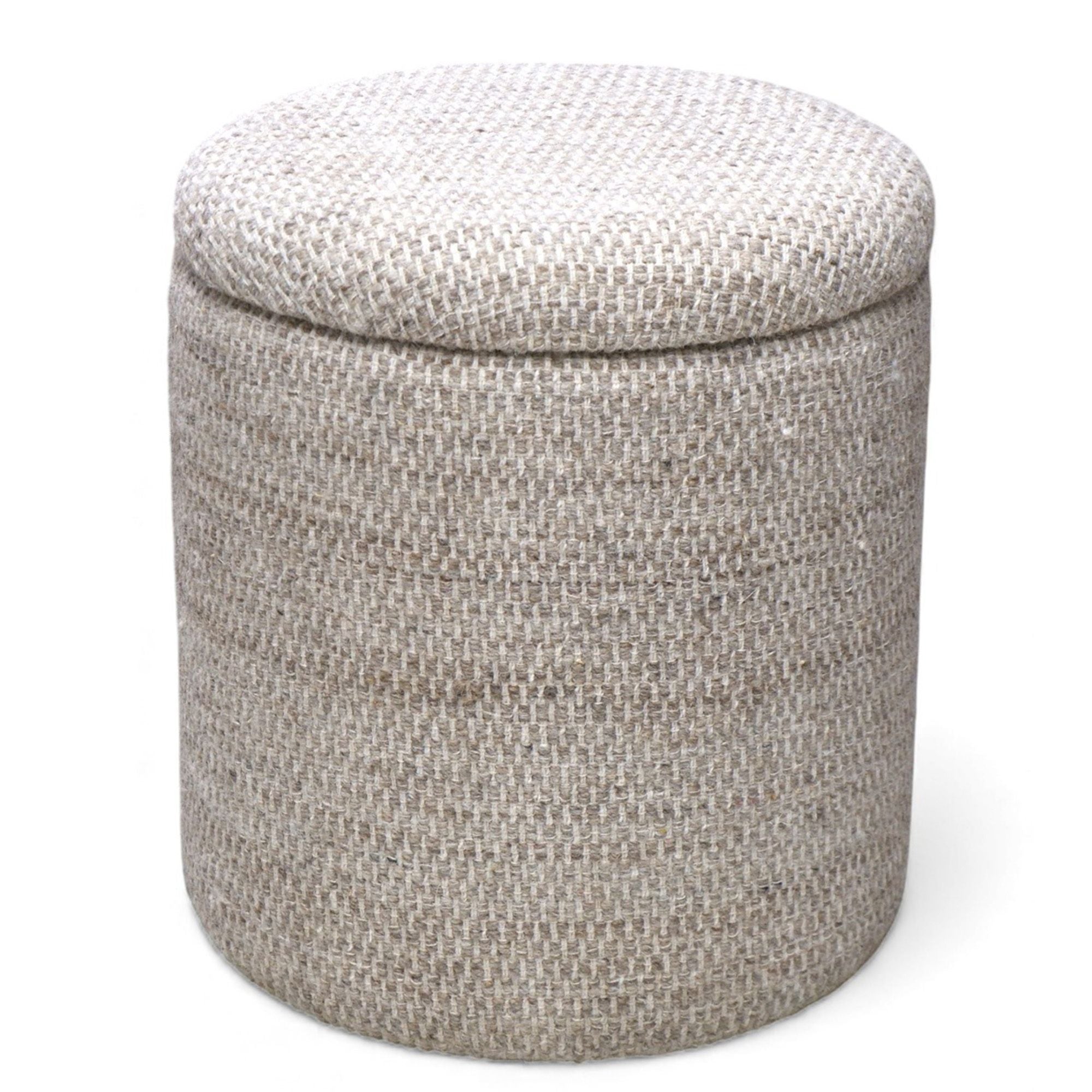 Dalia Round Storage Ottoman - chic ottomans for living rooms | Image 1 | InSTYLE Home & Rugs