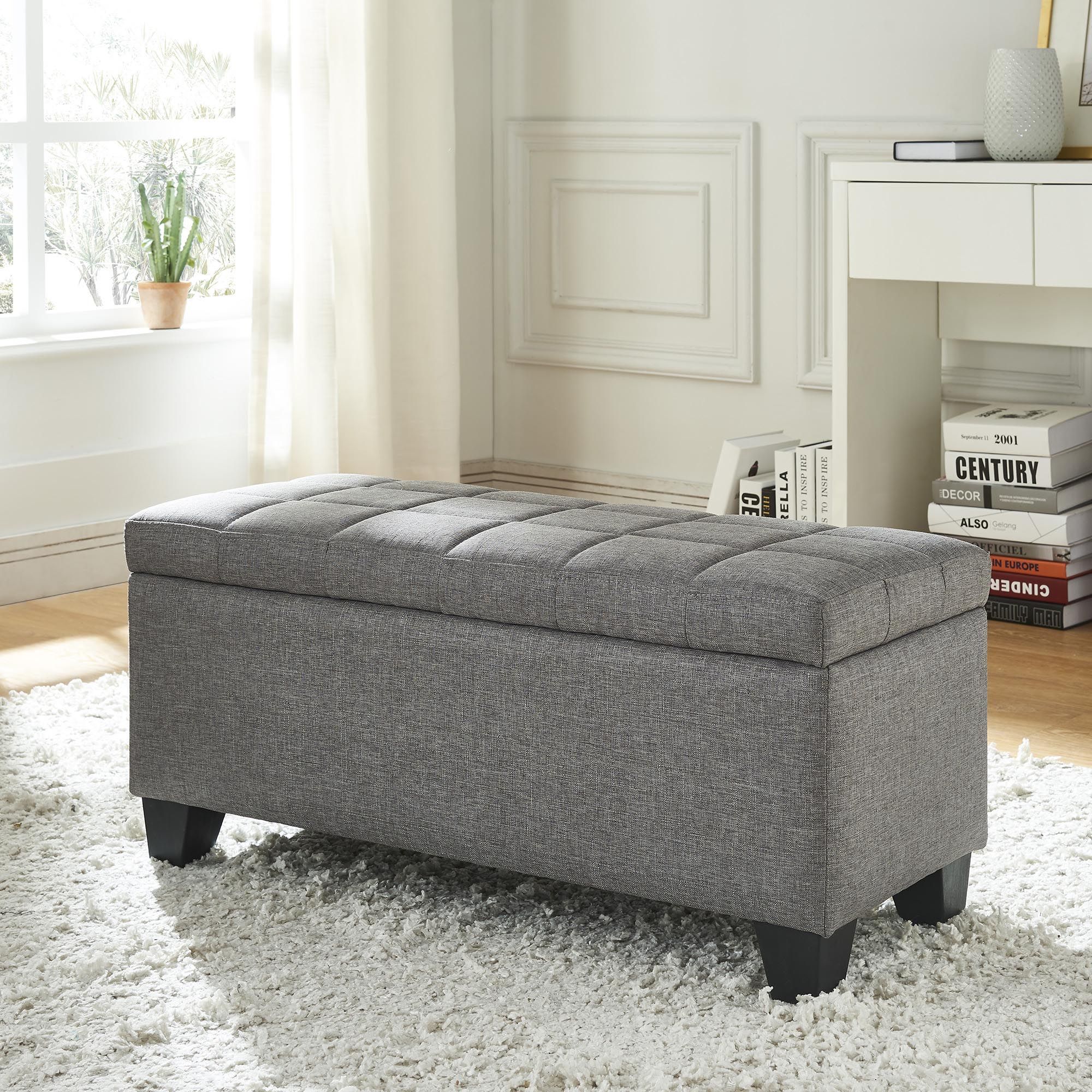 Lila Rectangular Storage Ottoman Bench - comfortable ottomans for any room | Image 10 | InSTYLE Home & Rugs