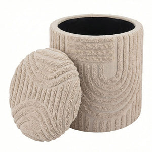 Lullu Round Storage Ottoman - chic ottomans for living rooms | Image 4 | InSTYLE Home & Rugs