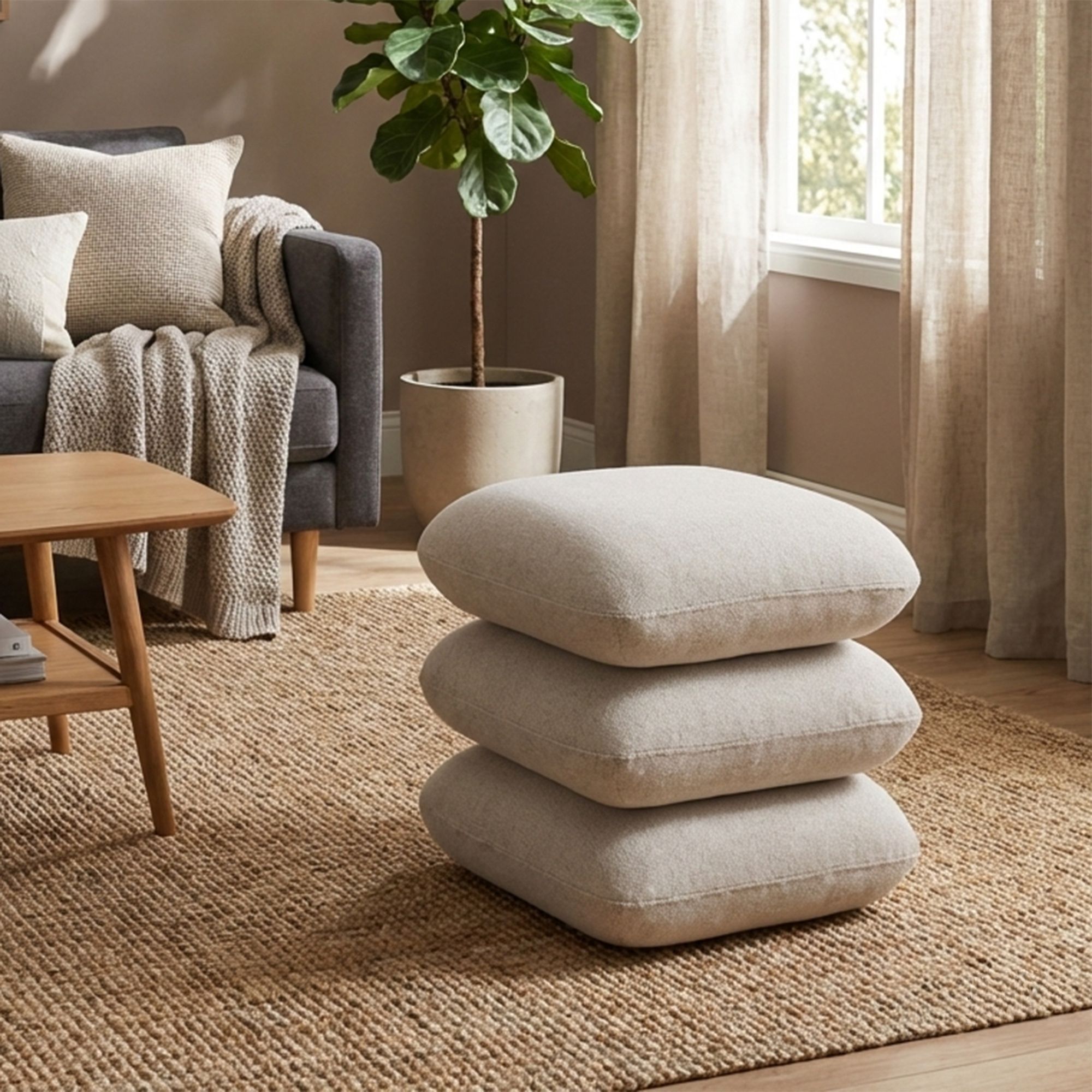 Rylee Square Ottoman - comfortable ottomans for any room | Image 4 | InSTYLE Home & Rugs