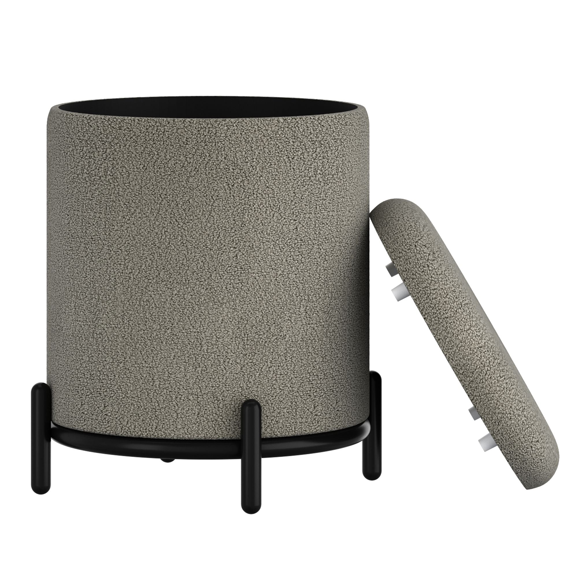 Castor Round Storage Ottoman - perfect footrests with style | Image 3 | InSTYLE Home & Rugs
