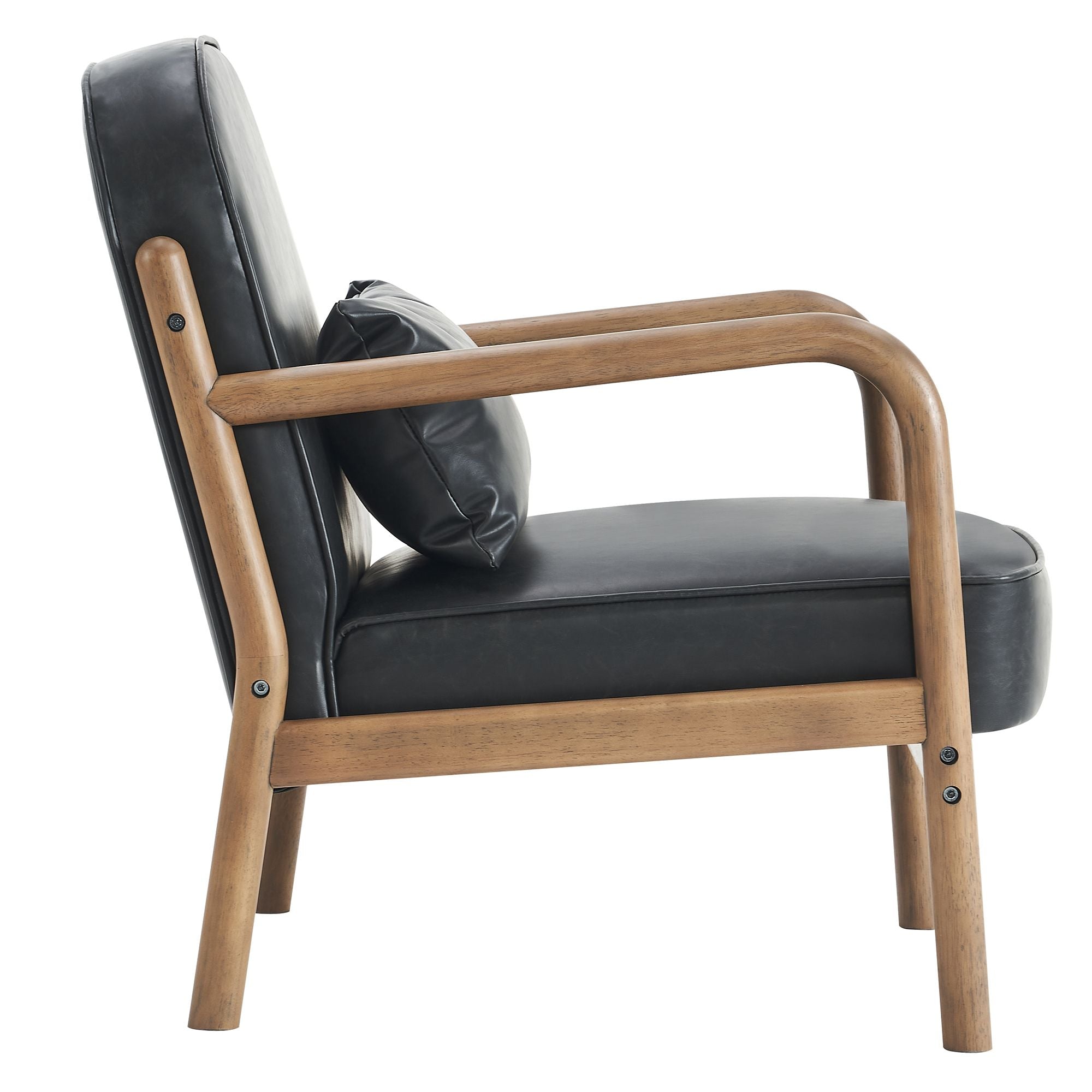 Fani Accent Chair, Faux Leather - modern accent chair with comfortable cushioning and sleek design | Image 5 | InSTYLE Home & Rugs