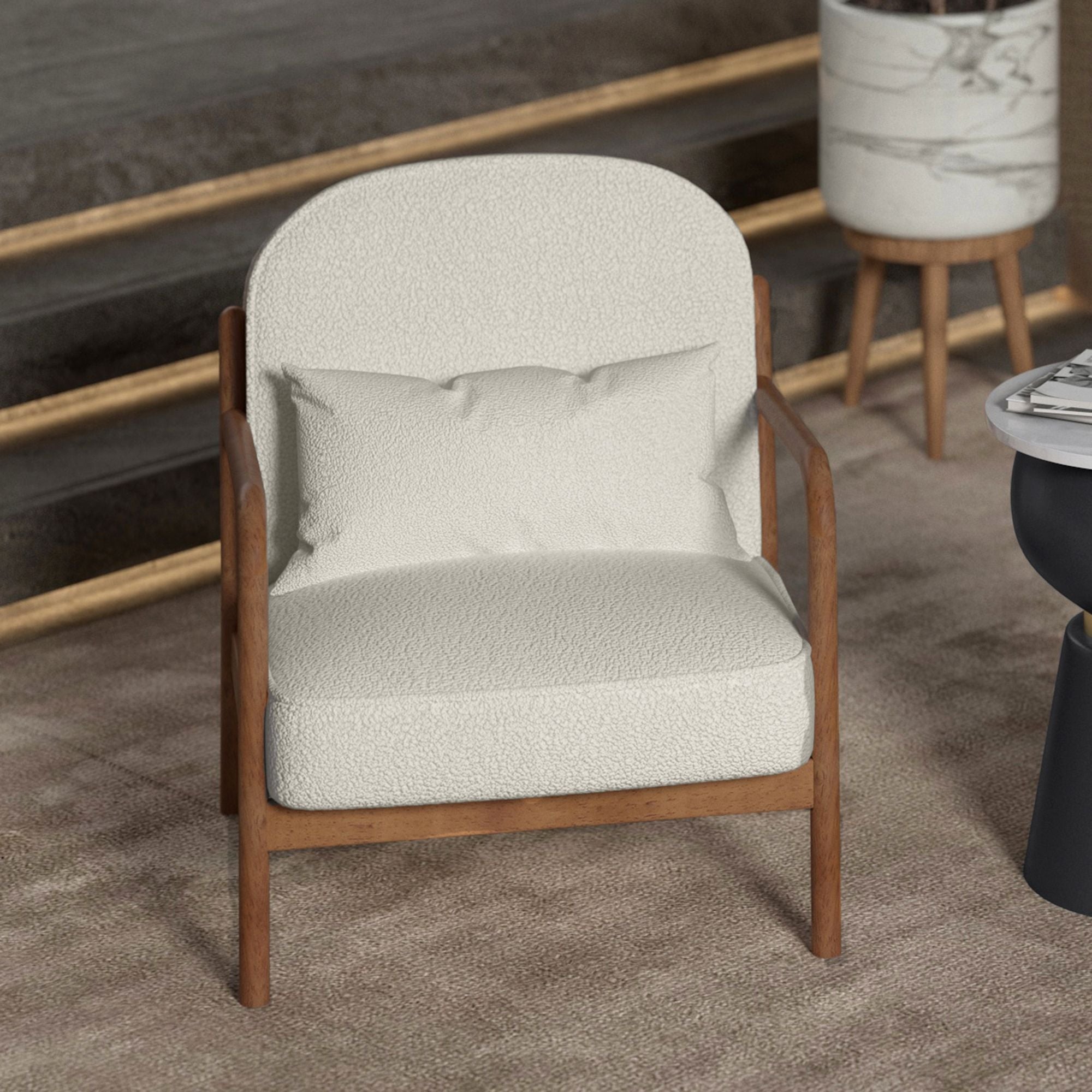 Fani Accent Chair, Fabric - compact accent chair for adding personality to any room | Image 2 | InSTYLE Home & Rugs