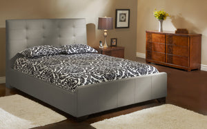 Elysia Genuine Leather King Bed in Toronto | Light Grey