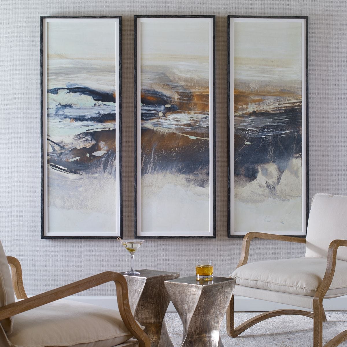 Graphite Horizon Framed Prints, S/3 - eye-catching art pieces to enhance your home design | Image 1 | InSTYLE Home & Rugs