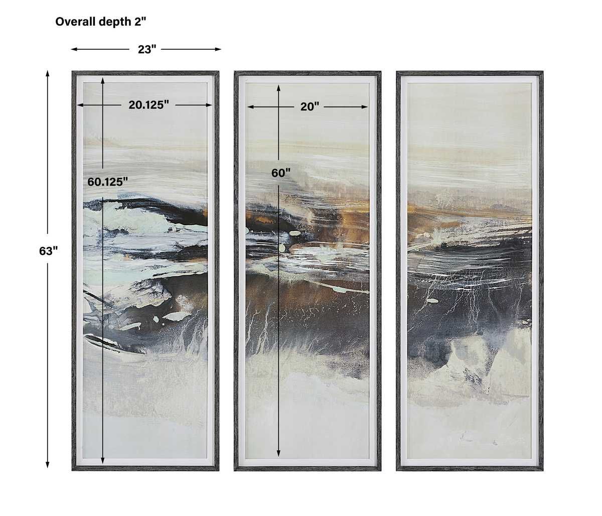 Graphite Horizon Framed Prints, S/3 - eye-catching art pieces to enhance your home design | Image 7 | InSTYLE Home & Rugs