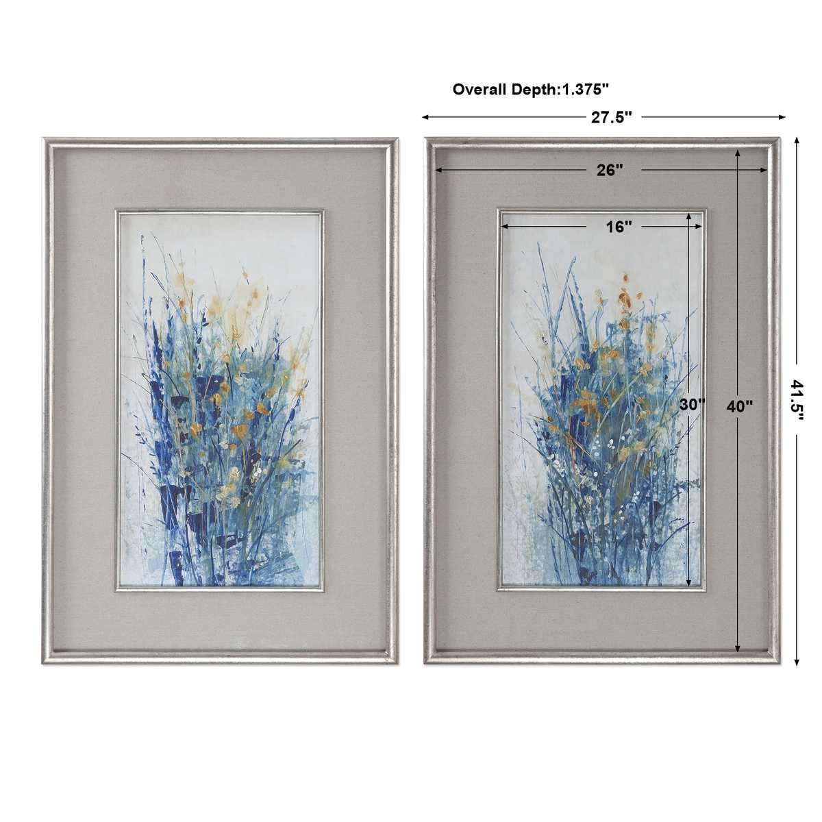 Indigo Florals Framed Prints, S/2 - eye-catching art pieces to enhance your home design | Image 3 | InSTYLE Home & Rugs