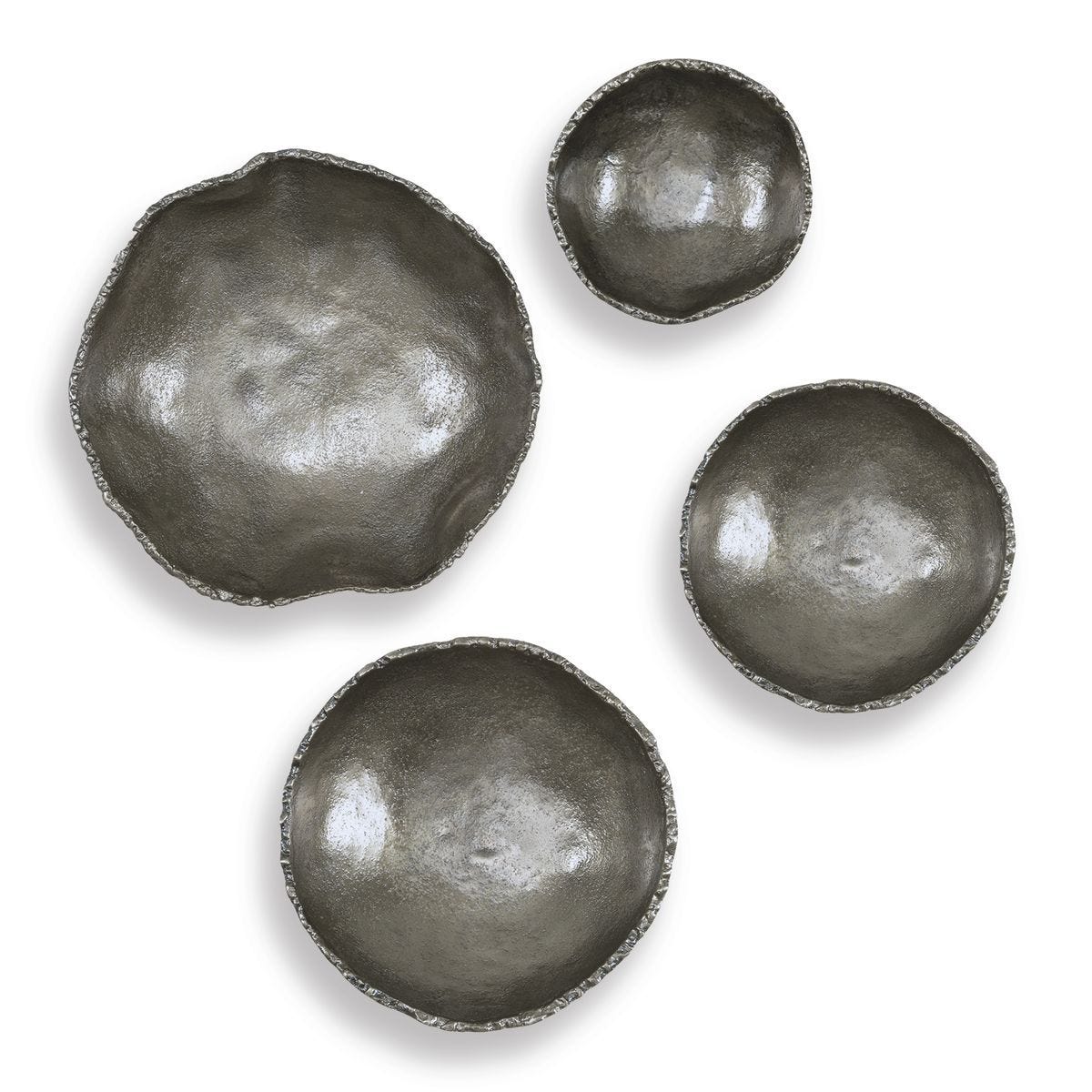 Lucky Coins Indoor-Outdoor Metal Wall Decor, Nickel, S/4 - from framed art to mirrors, create a focal point in any room | Image 1 | InSTYLE Home & Rugs