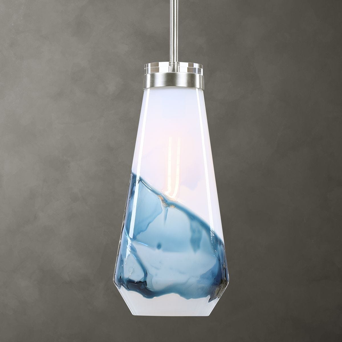 Windswept Blue & White, 1 Lt Mini Pendant - from table lamps to chandeliers and floor lamps | Image 1 | InSTYLE Home & Rugs