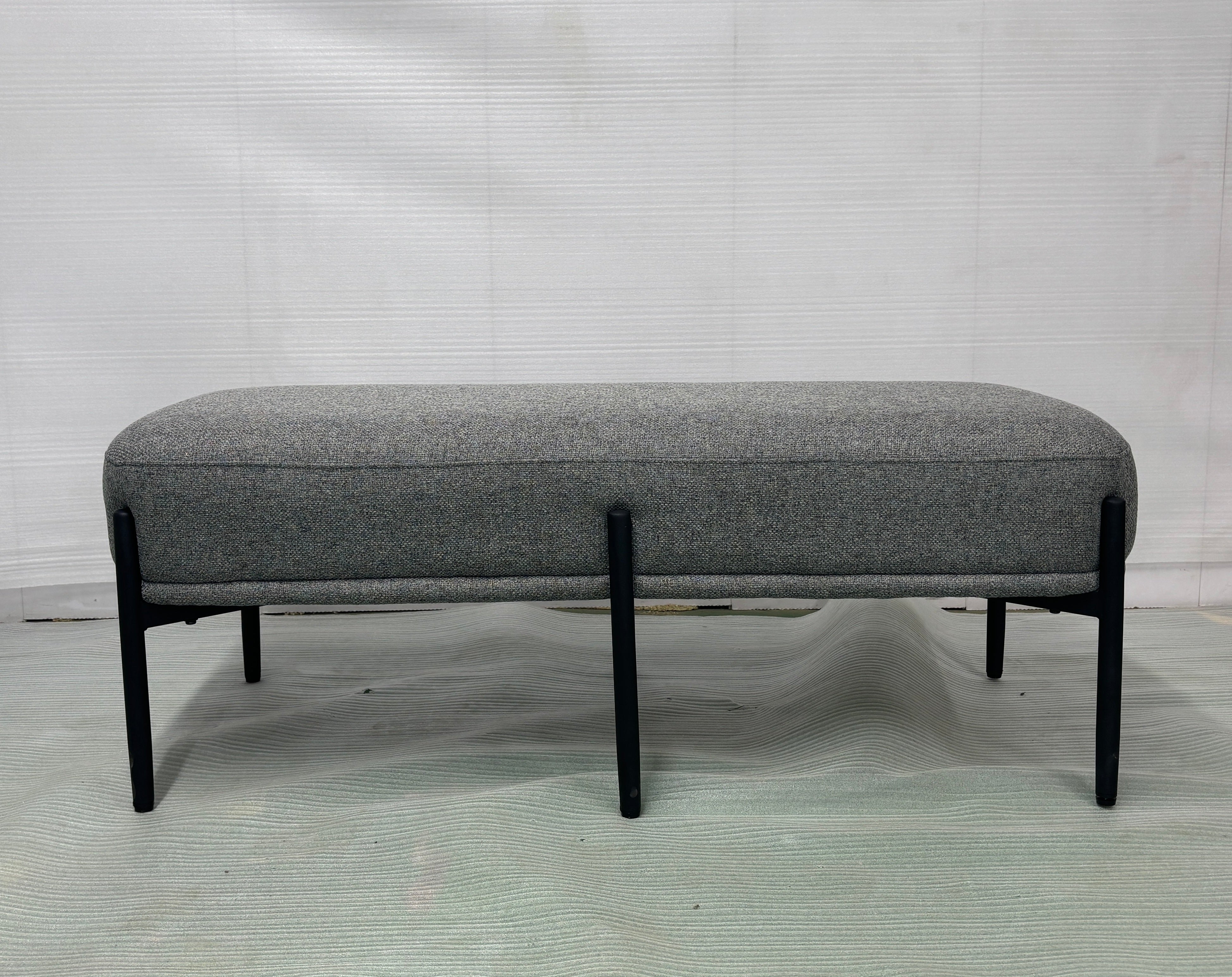 VICK Bench Light grey fabric - modern grey bench | Image 2 | InSTYLE Home & Rugs
