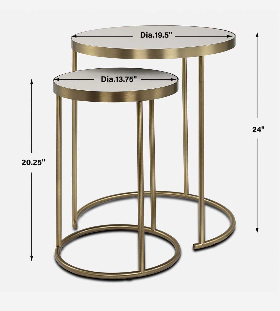 Aragon Nesting Tables, S/2, White - accent tables for living rooms | Image 8 | InSTYLE Home & Rugs