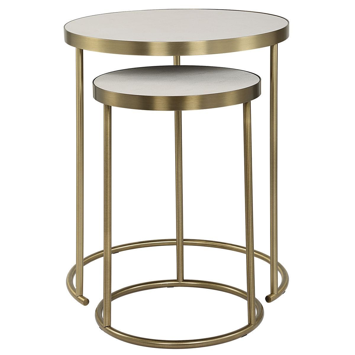 Aragon Nesting Tables, S/2, White - accent tables for living rooms | Image 4 | InSTYLE Home & Rugs