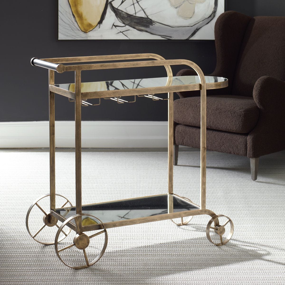 Carrinho Bar Cart - compact bar cart for small spaces and home entertainment | Image 3 | InSTYLE Home & Rugs