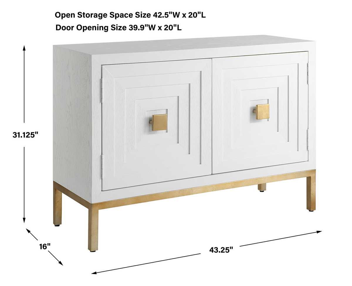 Aiken 2 Door Cabinet, White - perfect storage for drinks and glassware | Image 9 | InSTYLE Home & Rugs