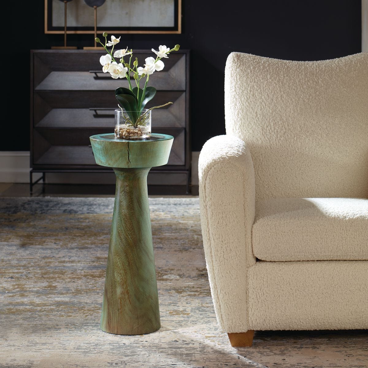 Mano Drink Table, Blue-Green - contemporary end table for sofas | Image 1 | InSTYLE Home & Rugs