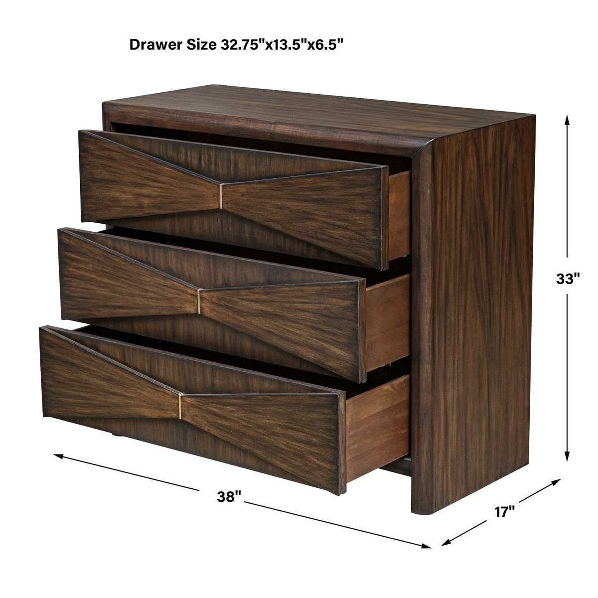 Bowtie 3 Drawer Chest - durable drawer with smooth glide mechanism for daily use | Image 8 | InSTYLE Home & Rugs