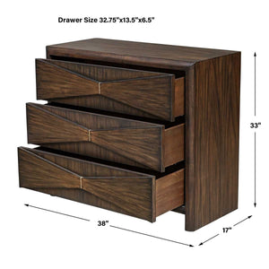 Bowtie 3 Drawer Chest - durable drawer with smooth glide mechanism for daily use | Image 8 | InSTYLE Home & Rugs