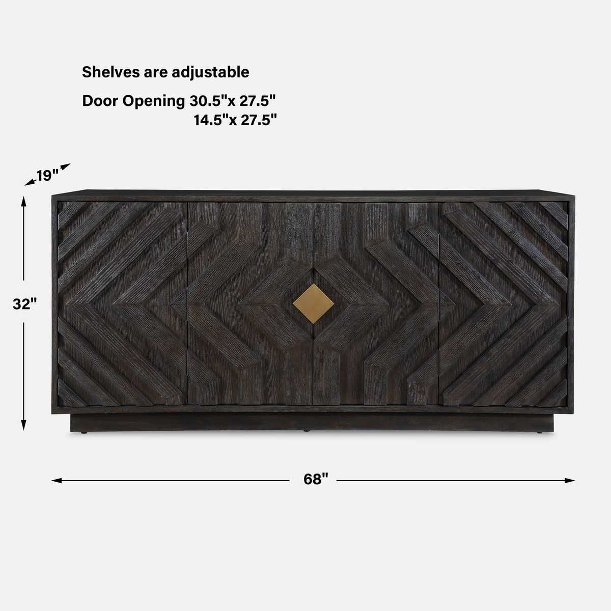 Faulkner 4 Door Cabinet - perfect storage for drinks and glassware | Image 8 | InSTYLE Home & Rugs