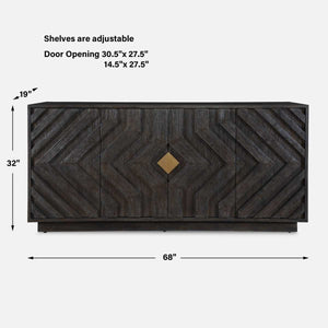 Faulkner 4 Door Cabinet - perfect storage for drinks and glassware | Image 8 | InSTYLE Home & Rugs
