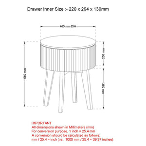 Balark Round 1 Drawer Accent Table - small accent table with storage for a clutter-free space | Image 10 | InSTYLE Home & Rugs