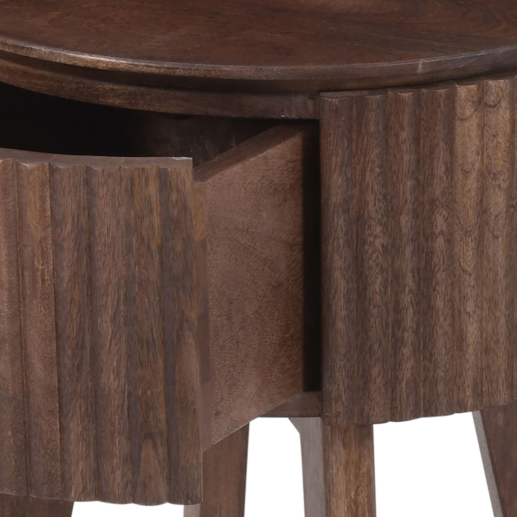 Balark Round 1 Drawer Accent Table - small accent table with storage for a clutter-free space | Image 14 | InSTYLE Home & Rugs