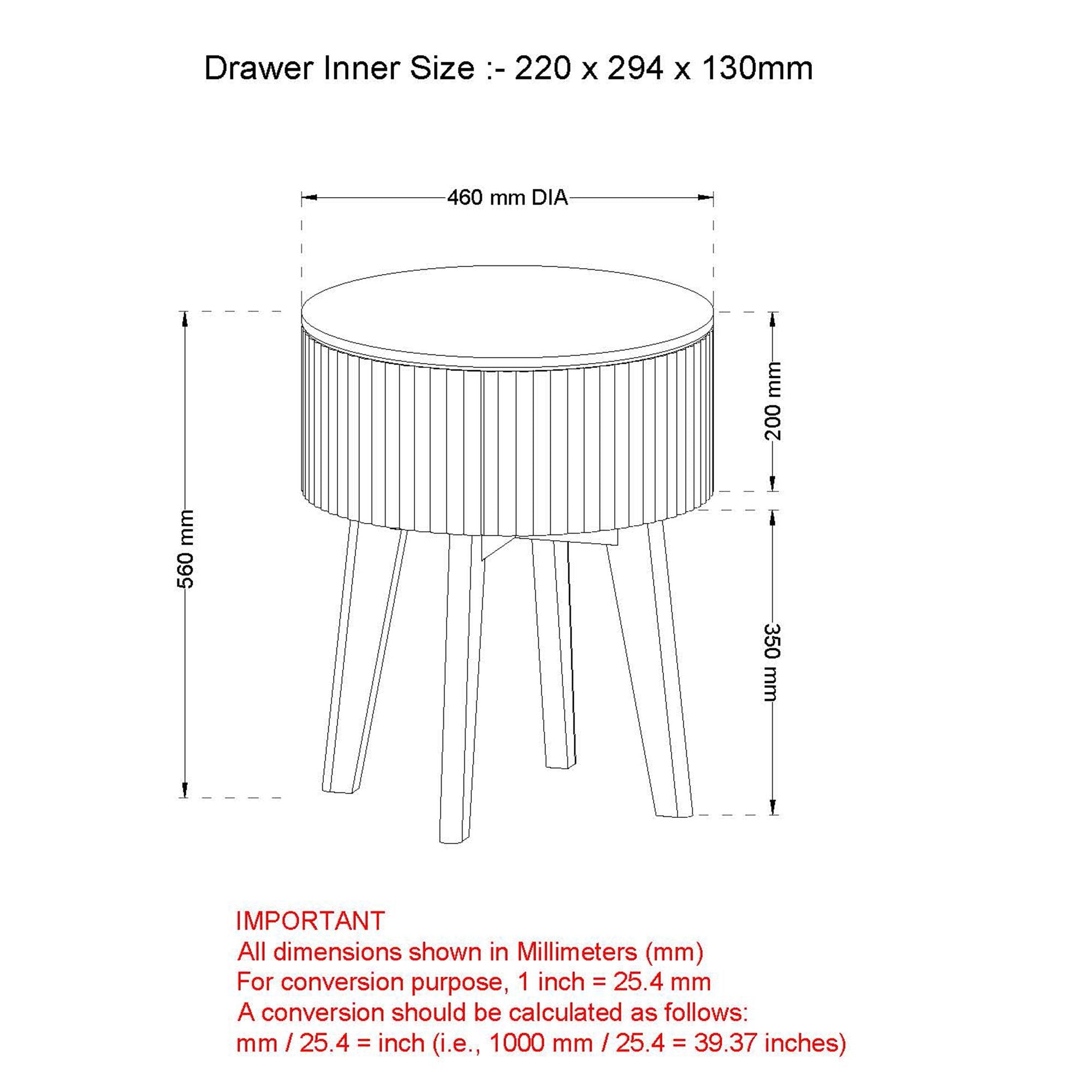 Balark Round 1 Drawer Accent Table - small accent table with storage for a clutter-free space | Image 17 | InSTYLE Home & Rugs