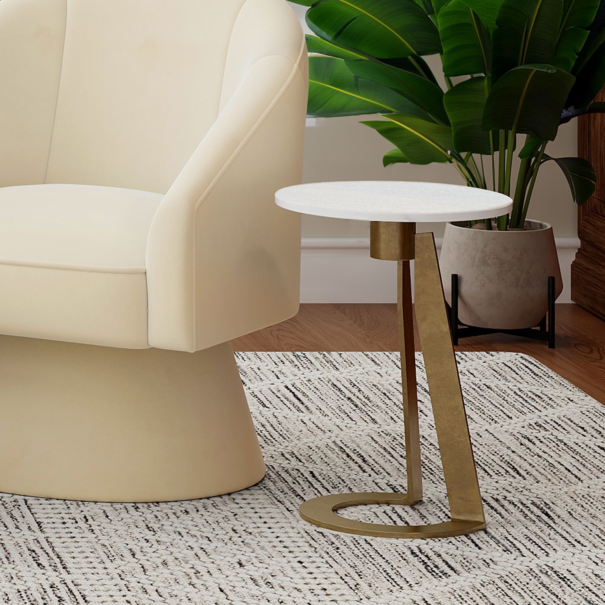 Devas Round Accent Table - small accent table with storage for a clutter-free space | Image 10 | InSTYLE Home & Rugs