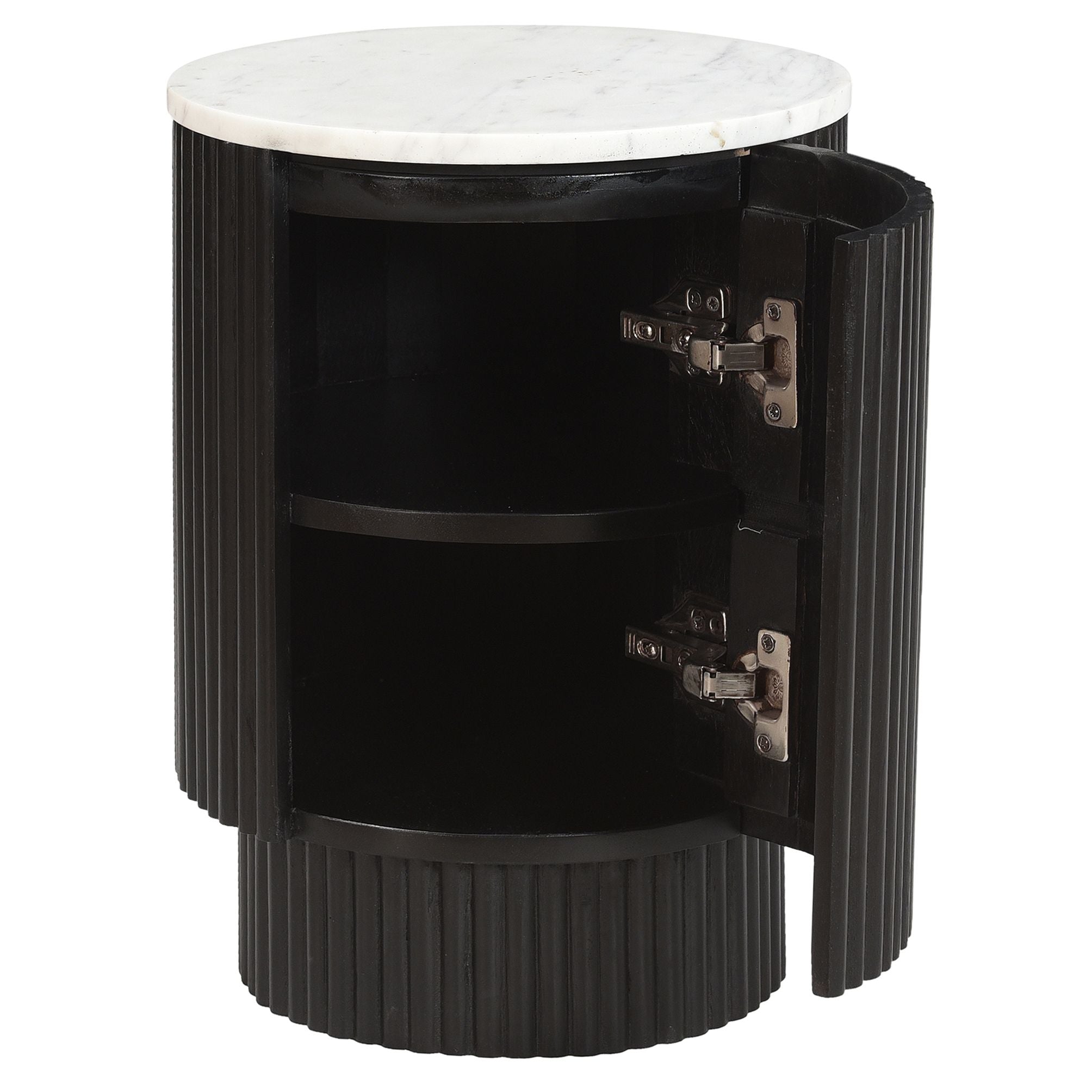 Reyna Round Accent Table with Storage - small accent table with storage for a clutter-free space | Image 4 | InSTYLE Home & Rugs