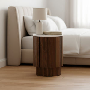 Reyna Round Accent Table with Storage - small accent table with storage for a clutter-free space | Image 10 | InSTYLE Home & Rugs