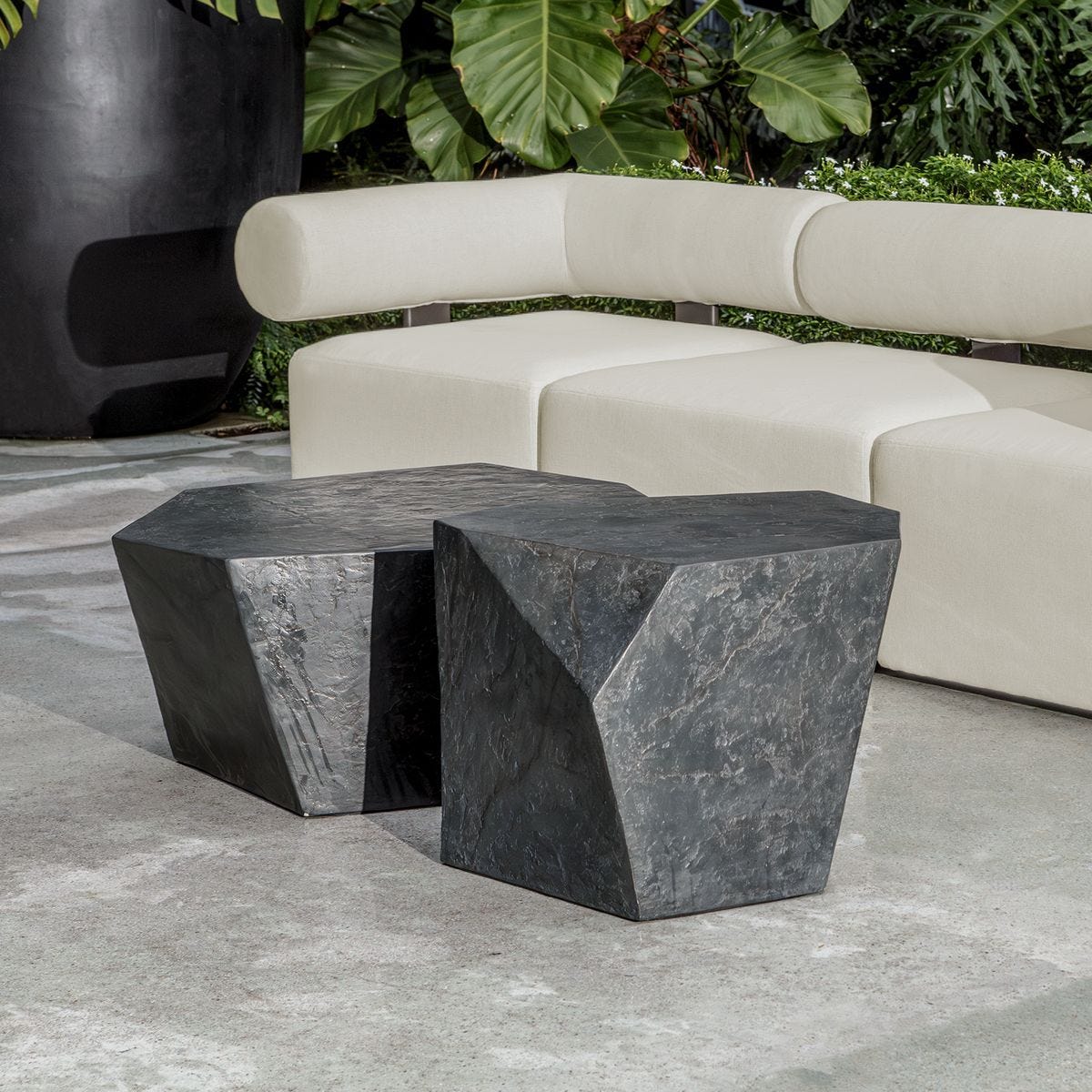 Parra Indoor-Outdoor Side Table, Slate - perfect for holding drinks, lamps, and other essentials | Image 5 | InSTYLE Home & Rugs