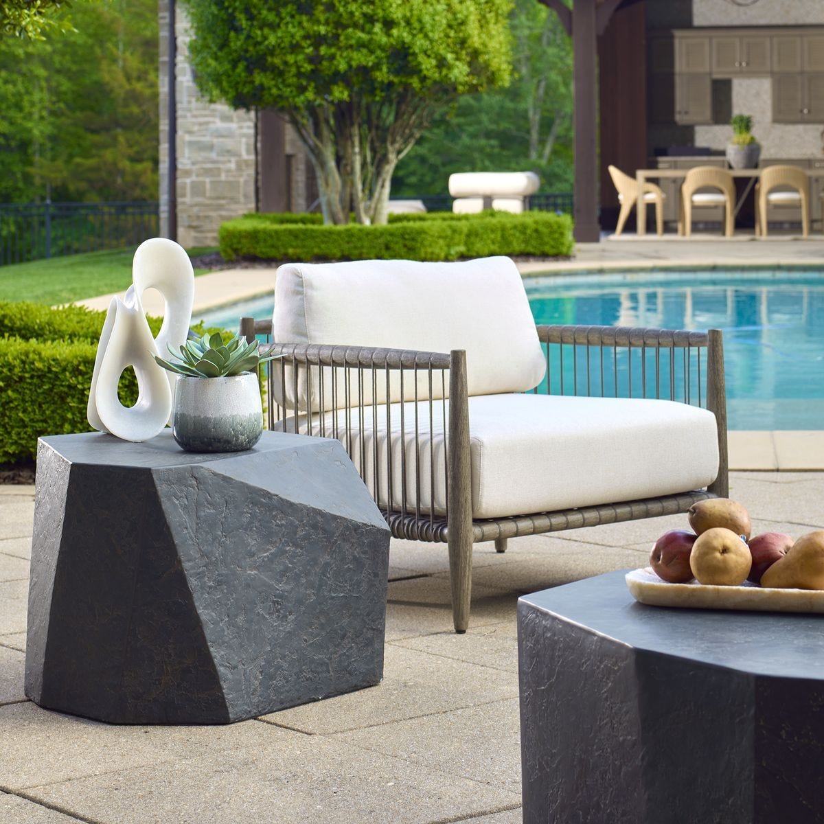 Parra Indoor-Outdoor Side Table, Slate - perfect for holding drinks, lamps, and other essentials | Image 1 | InSTYLE Home & Rugs