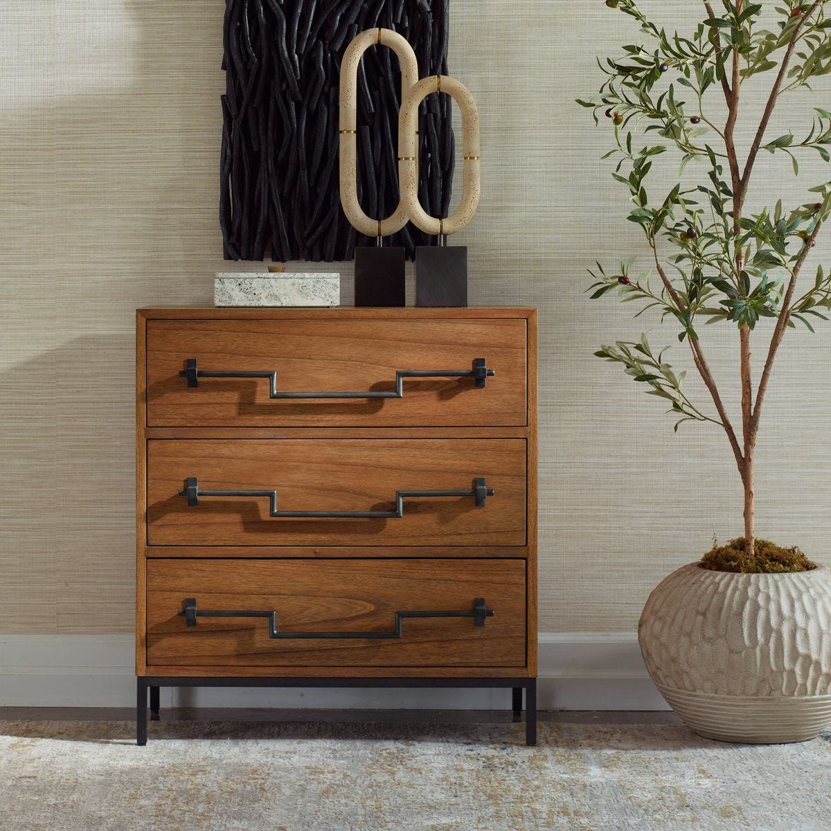 Jory Accent Chest, Natural - elegant drawers chest with ample space for clothes and accessories | Image 1 | InSTYLE Home & Rugs
