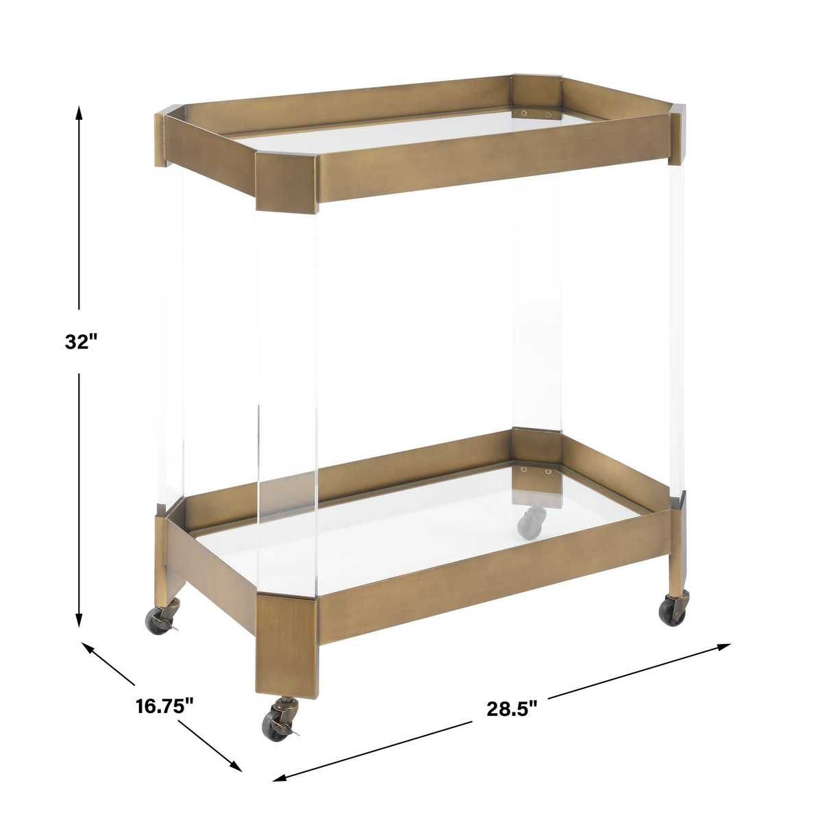 Giselle Bar Cart - available in various heights | Image 7 | InSTYLE Home & Rugs