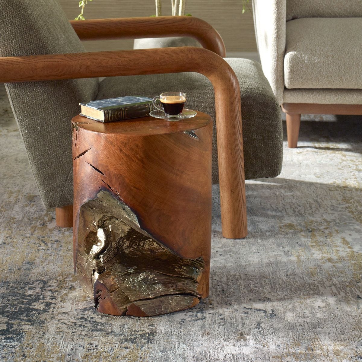 Rafe Accent Stool - compact and stylish design | Image 3 | InSTYLE Home & Rugs