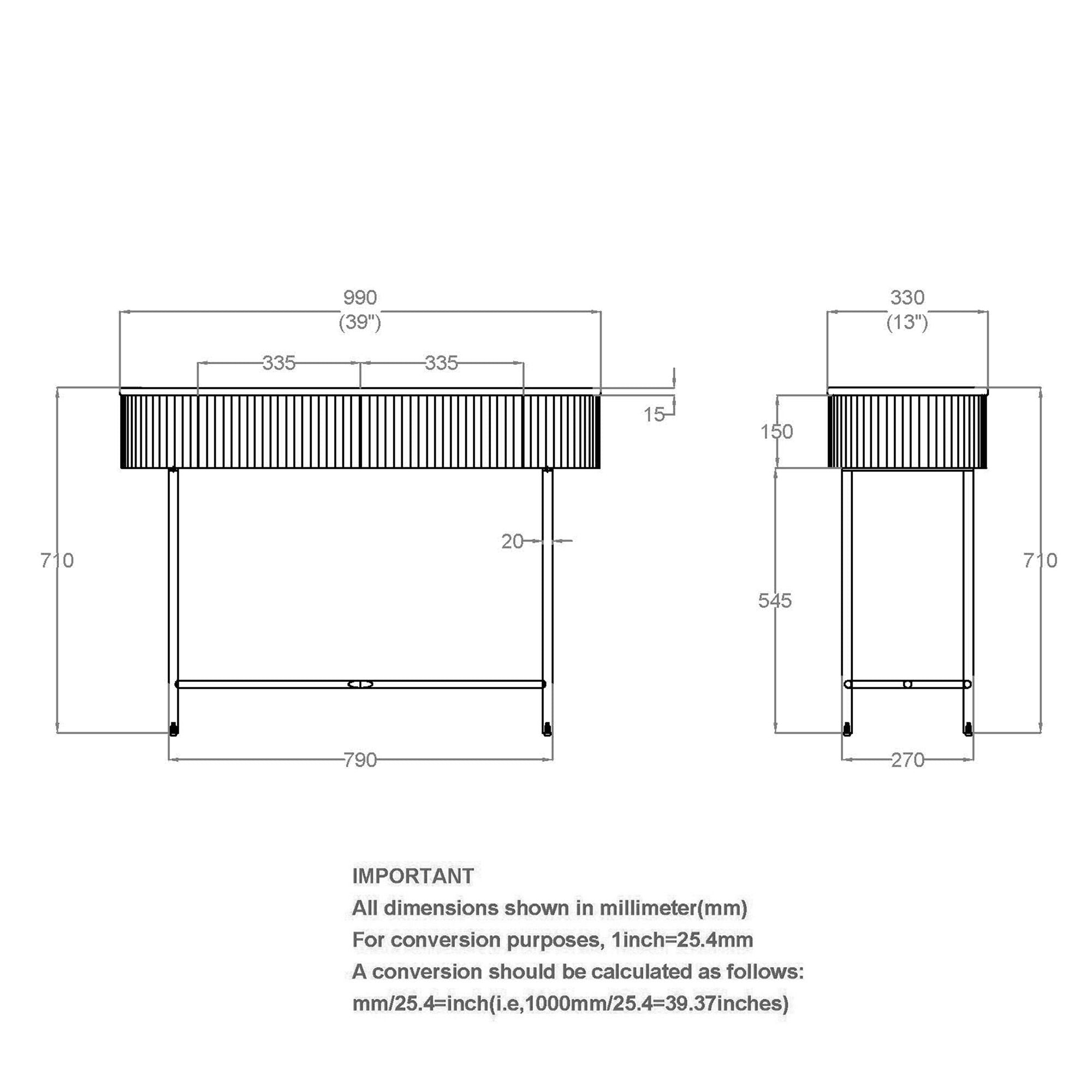 Reyna Console Table, 39" with Drawers - perfect for hallway decor | Image 9 | InSTYLE Home & Rugs